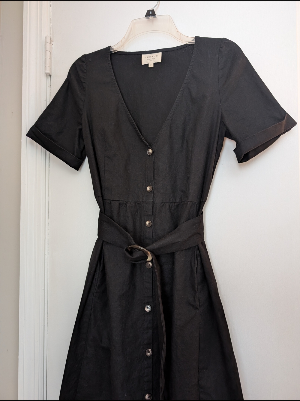 Sezane Marianne Dress Black 36 - Picture 4 of 9